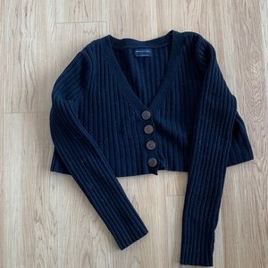 Urban Outfitters Black Knit Cropped Cardigan